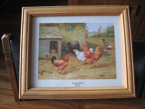"Rooster & Brood" by world famous artist Edgar Hunt (1876 - 1953)