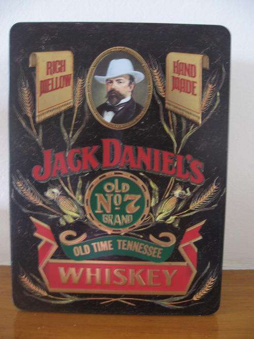 Beautful Jack Daniels Tin plus free Black Daniels wooden stand - Tin over 10 yrs old!!