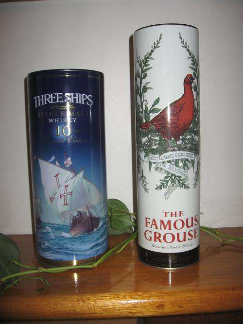 Beautiful Collectable Whisky Tins - Famous Grouse & 3 Ships : please see photos