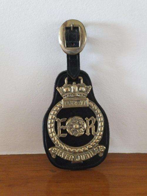 Horse brass on Leather strap - Commemorative of Queen Elizabeth's Silver Jubilee - collectors item!