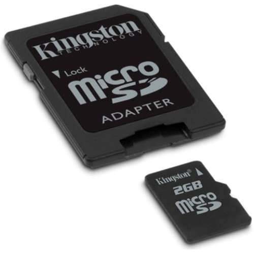 2GB KINGSTON MicroSD card with SD adapter