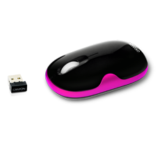 CANYON BLACK with PINK WIRELESS OPTICAL MOUSE with FREE MOUSE PAD