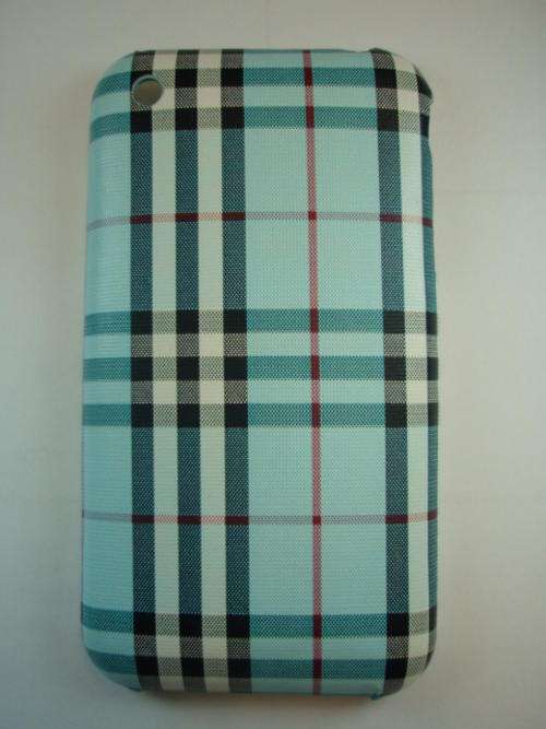 BLUE LATTICE PLASTIC BACK CASE FOR iPHONE 3G/3GS
