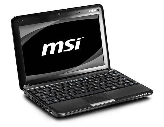 MSI U135 10.1", Intel Atom 1.66GHz, 1GB RAM, 250GB HDD, WIN7 Starter IN BLUE, RED, PINK, BLACK
