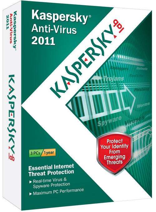 KASPERSKY ANTI-VIRUS 2011 DVD - 3 USER