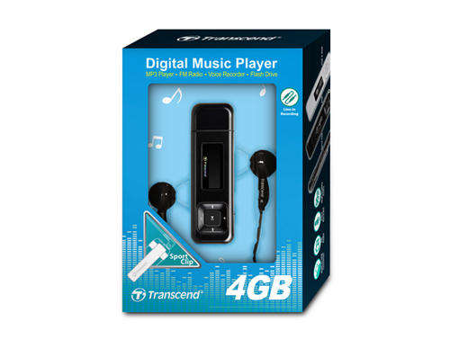 TRANSCEND MP330 MP3 PLAYER, 8GB & FM PLAYER - WHITE