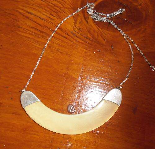 Genuine Ivory and silver necklace