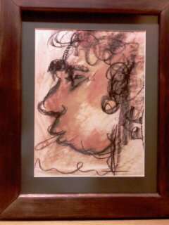 Claerhout Self-Potrait A4 Mixed Medium, 30+ years old, he was still smoking then.