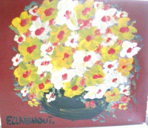 Claerhout Acrylic on thick canvas. A Bouquet of FlowersR1 AUCTION !!!!!!!!!!!!!!!!!!!!!!!!!!!!!!!!!!