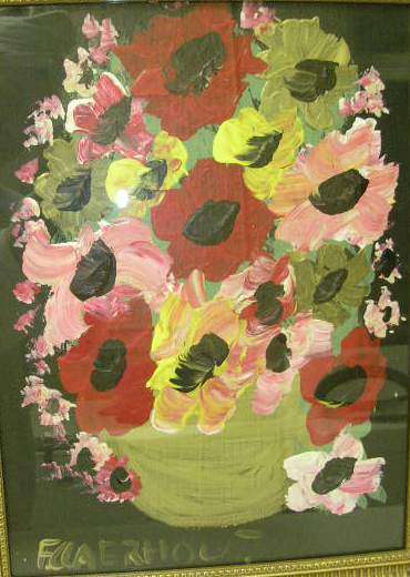 Floral made by Frans Claerhout Framed in stunning frame Ready to be hung in entrance hall