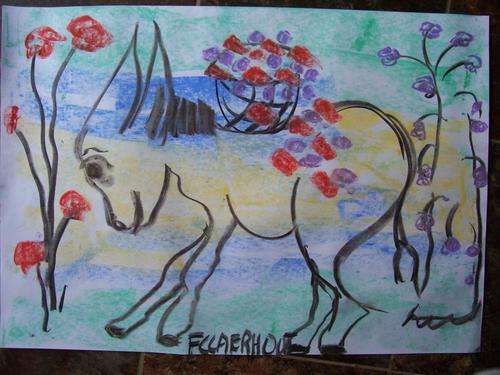 Ar Claerhout original Pastel and charcoal DonkeyCrazy Weekend special