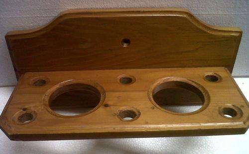 Tooth Brush Holder Double Oregon Wood
