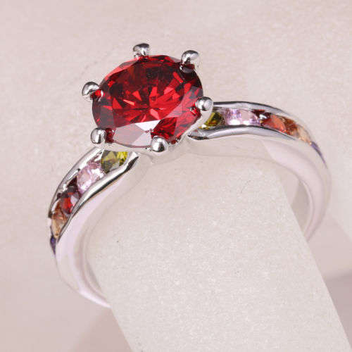 Beautiful Multi gemstone 925 silver ring
