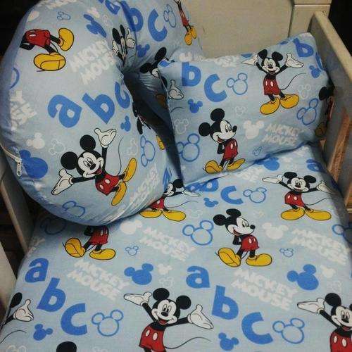 10 Pc Blue Mickey Mouse cot set