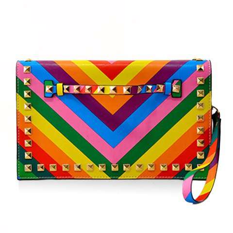 Striped Clutch