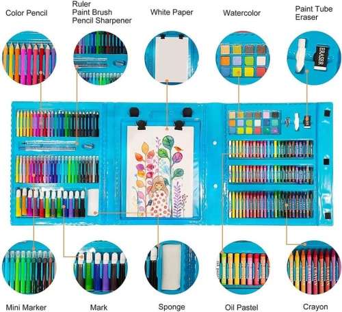 Kiddies Mega Art Set (208 Pieces) Blue Only