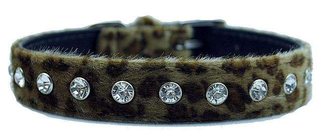 Faux Leopard Skin Diamante Collar