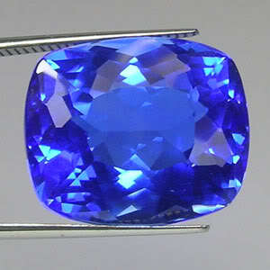 15.25ct. AWESOME BLUE TANZANITE QUARTZ CUSHION GEM