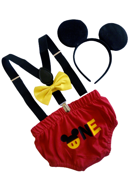 Mickey Mouse Cake Smash Outfit (0-2 Years)