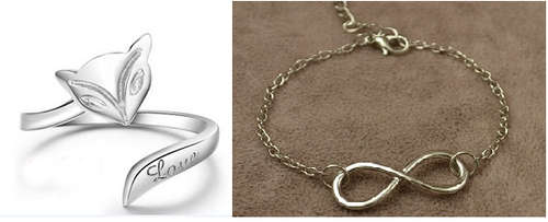 Combo - Silver Love Cat Ring + Silver infinity bracelet