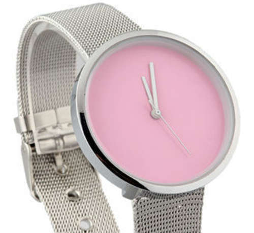 Womens Stainless steal wristwatch - Soft pink