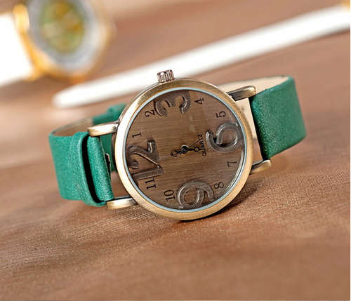Large Numbers Vintage Watch - Red Strap