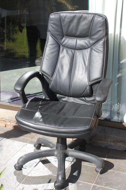 Black Genuine Leather Executive Office Chair