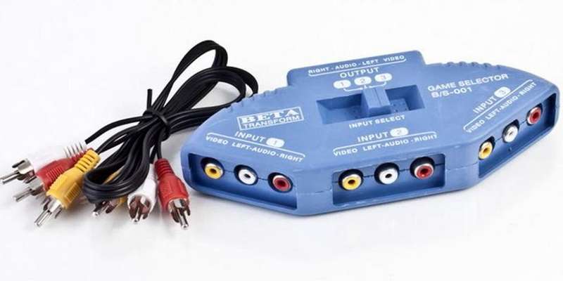 3 PORTS AV SPLITTER RCA VIDEO GAME SELECTOR SWITCH, DVD, PLAYSTATION, XBOX, Wii