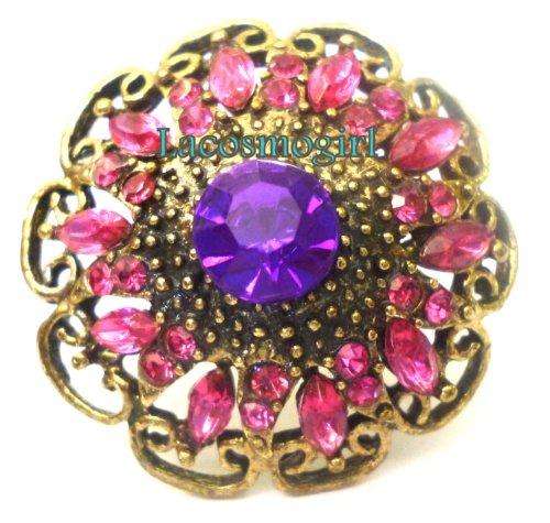 diamante antique ring - adjustable band