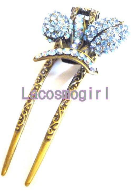 STUNNING ANTIQUE RHINESTONE HAIR CLAW