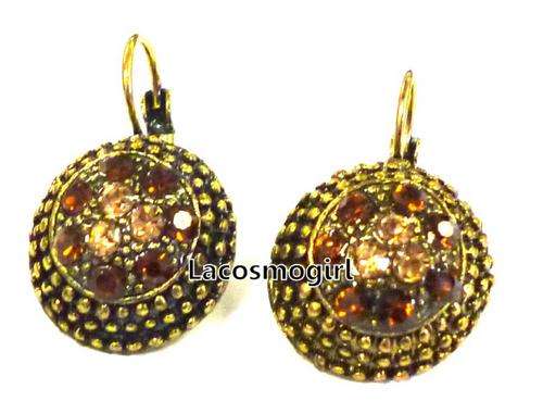 ANTIQUE EARRINGS ENCRUSTED WHITH RHINESTONES - 16mm