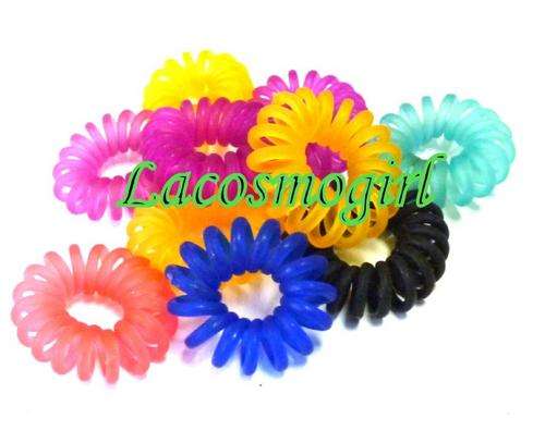 pack of 10 telephone cord hair bands