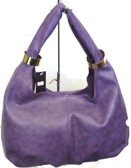 HANDBAG SPECIAL - 48cm X 32cm - PURPLE WITH GOLD RINGS