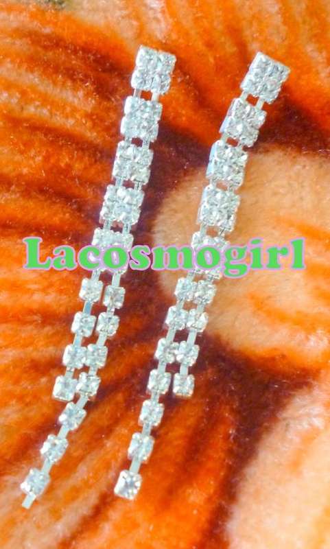Chic Diamante Earrings - 8cm length