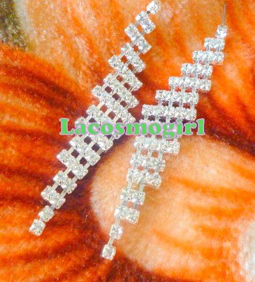 Chic Diamante Earrings - 8cm length