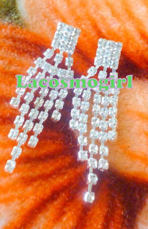 Chic Diamante Earrings - 6.5cm length