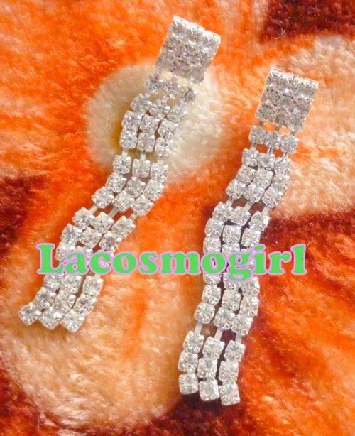 Chic Diamante Earrings - 6.5cm length