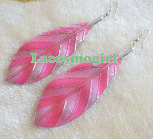 New Arrivals - Spring & Summer Range - Printed Leaf Shape earring - 9cm length