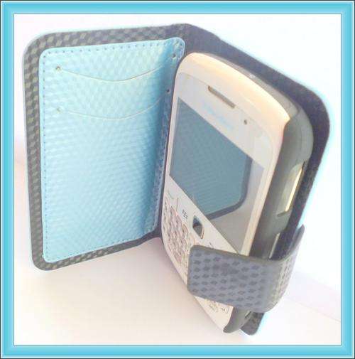 Note book style pouch with credit card slot for blackberry 8520 / 9300
