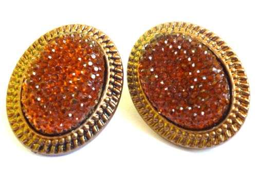 Antique earrings with shimmery stones - 32mm X 19mm