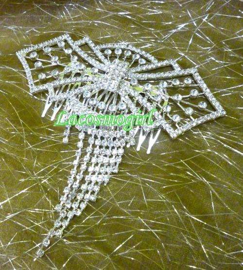 BRIDAL & PROM RANGE - DIAMANTE HAIR ACCESSORY - 12.5cm X 12cm