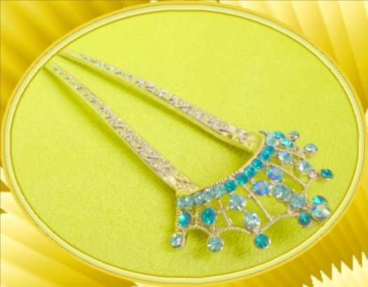 Stunning Diamante Crown on a Hair Fork - glam up your hairstyle