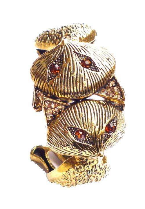 Dual CAT Antique Bracelet - 2 Cats make up the bracelet