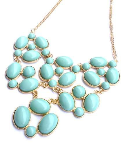 BUBBLE NECKLACE ON SALE = Costume brushed gold metal BUBBLE necklace  in a gift box