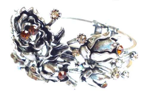 Tibetan Silver Bracelet with Diamantes