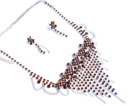 DIAMANTE NECKLACE & EARRING SET