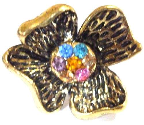diamante antique ring - adjustable band