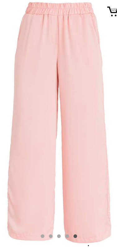 Edit Collection Wide Leg Satin Pants Pale Pink - Size 36