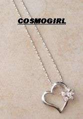 CRAZZZZZZZY R1 AUCTION!!!! DIAMANTE SILVER HEART SHAPED PENDANT & NECKLACE