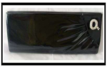 ***BLACK STYLISH CLUTCH WITH DIAMANTE DETAIL***